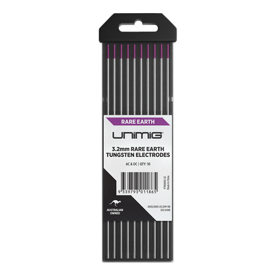 Rare Earth Tungsten Electrodes 1.6mm Unimig PTR0005-16 Pack of 10