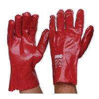 Red PVC Gloves 27cm Large Pro Choice PVC27 Pack of 12