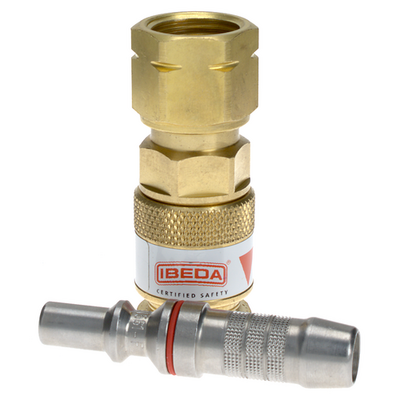 Quick Action Coupler Fuel Gas EN561 Regulator End 5/8 UNF FM With 10mm Tail Pin QFDF5T1