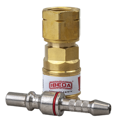 Quick Action Coupler Fuel Gas EN561 Regulator End 5/8 UNF FM With 5mm Hose Tail QFDF5T5