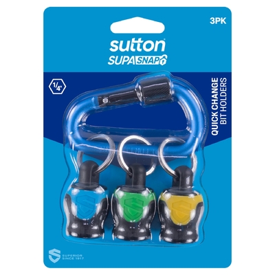 Bit Holder S239 SupaSnap Quick Change Blue/Green/Yellow 3PK Sutton Tools S239H03A