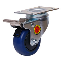 75mm Reb Rubber Wheel 80 kg Capacity Castor S3350B