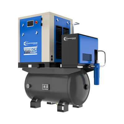 11kW 15HP 415V Variable Speed Rotary Screw Compressor SCR15 APM TD with Air Receiver, Dryer & Pre/Post Filters