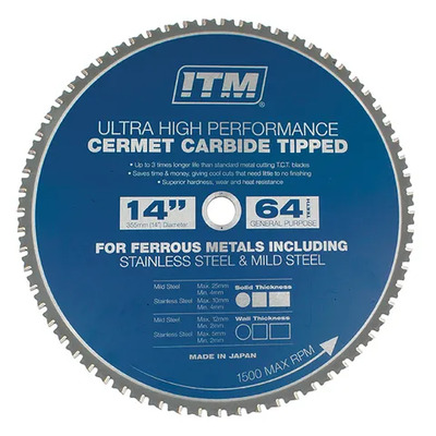 350mm Cermet Carbide Metal Cutting Blade 64T ITM SSBL350-CERMET64