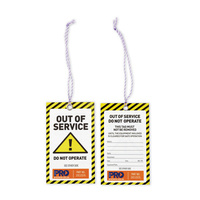 PRO Safety Tags - Yellow Caution Out of Service Do not Operate Tags Pkt : 100