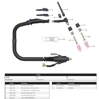 T2 Flexi Head Air Cooled & T3W Water Cooled Tig Torch Parts T2T3WTigTorch-Parts