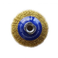 100mm Crimped Brass Wire Bevel Brush Josco TCB100BR