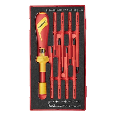 1000V VDE Torque Screwdriver Set 9-Piece TC-Tray (EVA) Teng Tools TE-TEAVSD09