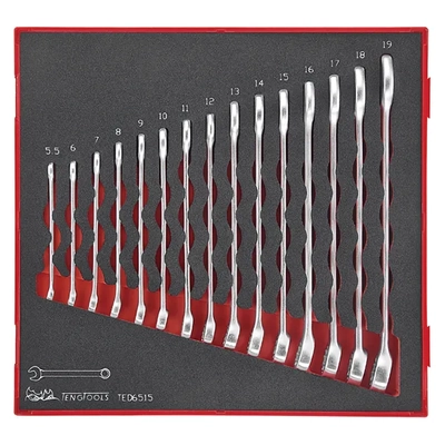 Combination Spanner Set 5.5-19mm 15-Piece TED-Tray Teng Tools TE-TED6515
