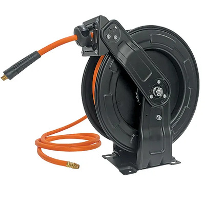 Steel Retractable Air Hose Reel 20 Metres x 10nn Hybrid Polymer Air Hose with 1/4" BSP  Male Fitting TM300-022