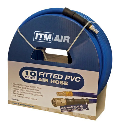 PVC Air Hose 10mm x 10 Metres Comes With Couplers TM300-210