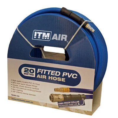 ITM Air  Hose 10MM (3/8") X 20M Pvc Air Hose Comes With Couplers
