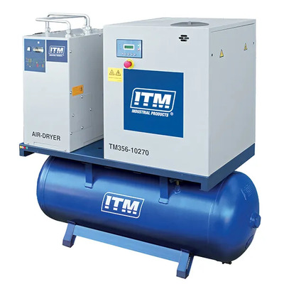 Air Compressor Rotary Screw With Dryer 3 Phase 10 HP 270 Litres FAD 1080 ITM TM356-10270 