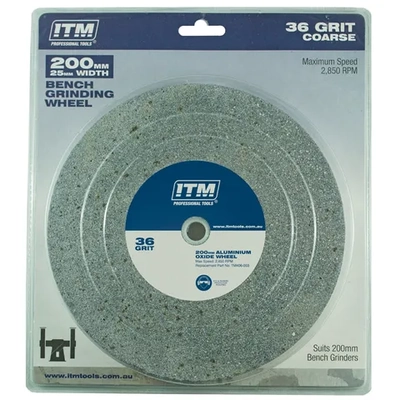 GRINDING WHEEL 200 X 25MM, 36 GRIT COARSE ITM TM406-003