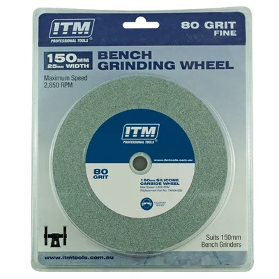 GRINDING WHEEL 150 X 25MM, 80 GRIT FINE ITM TM406-005