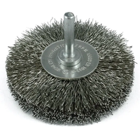 Crimp Wire Wheel Brush 40mm X 11mm 1/4" Round Spindle ITM TM7014-040