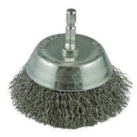 Crimp Wire Cup Brush 75mm 1/4" Hex Spindle ITM TM7021-075