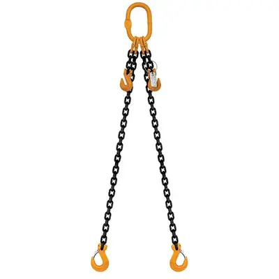 2 Leg Chain Sling, 13mm Chain, 6m Length, With Clevis Sling Hooks & Shortening Grab Hooks ITM TM9802-13060