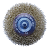 100mm Spindle Mounted Crimped Wheel Brush Tomcat TSW100