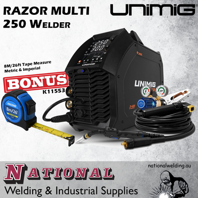 Unimig RAZOR MULTI 250 Welder U11009K_Bonus