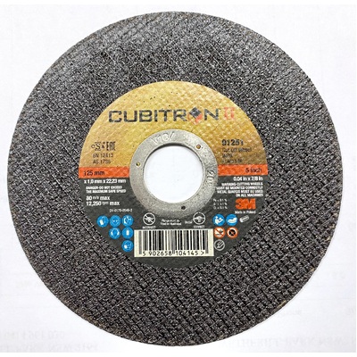 Cubitron II Cut-Off COW Wheels 125 x 1 x 22.23mm UU009069525-100 Pack of 100