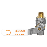 Ball Valve Propane 1/4BSPT M to 1/4 BSPT F Orange Tesuco W-SB125LP