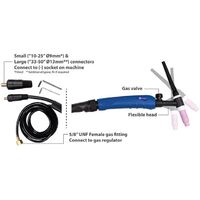 TIG Torch 17FV 4 Metres Weldclass WC-00992