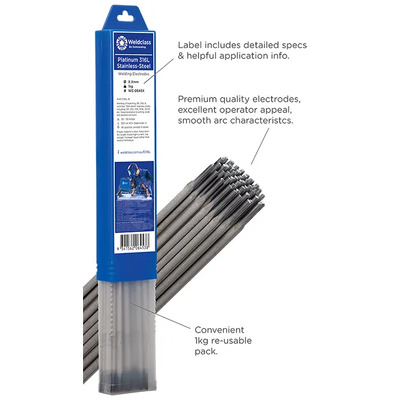 Stainless-Steel Electrodes 316L 2.0mm 1 Kg Weldclass WC-06453