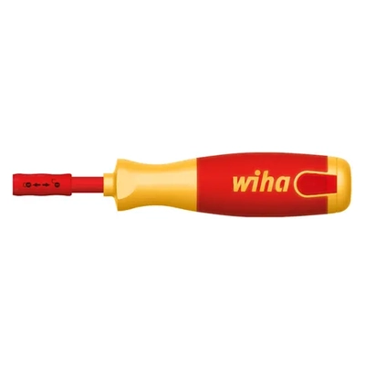 Screwdriver With Bit Magazine Liftup Electric, Phillips, PlusMinus/Pozidriv, Slotted With 6 Slimbits VDE 1000V Insulated WIHA WH-38613