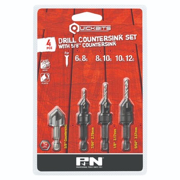 Drill HSS Countersink Set Quickbit Hex Shank 5PC P&N 105SDC000