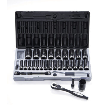 29 Piece 1/2 Drive 6-Point Metric, Deep Socket Set Action 11242901