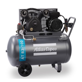 Industrial 1 Phase 200 L/m 2HP 100 Litres Tank Compressor AT B2-100 Heavy Duty Cast Iron 
