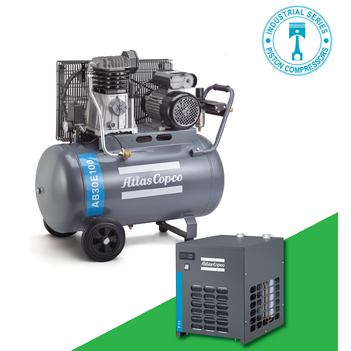 Tradesman's 305 LPM  3hp, 1 Phase Pack  (Compressor 100L Tank+Dryer +Filter) main image