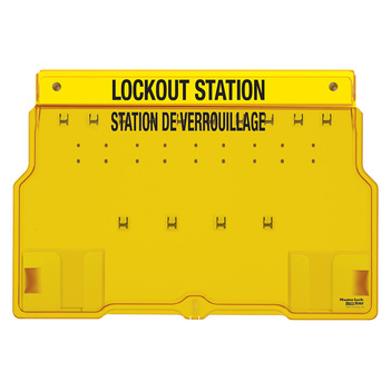10-Lock Covered Station with Trilingual Labels Unfilled  Masterlock 1483B