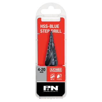 DRILL STEP 4-12MM 9-STEP M2 HSS BLUE SPIRAL FLUTE P&N 149060007