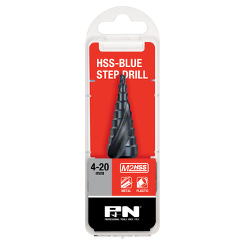 DRILL STEP 6-36MM 11-STEP M2 HSS BLUE SPIRAL FLUTE P&N 149060010