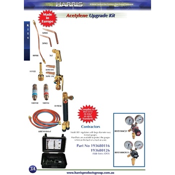Contractors Upgrade Kit Oxy/Acet Kit With Side Entry Regulator Harris
