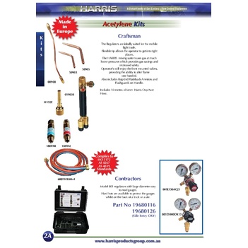 Contractors Oxy/Acet kit with side entry regulator Harris 19680126