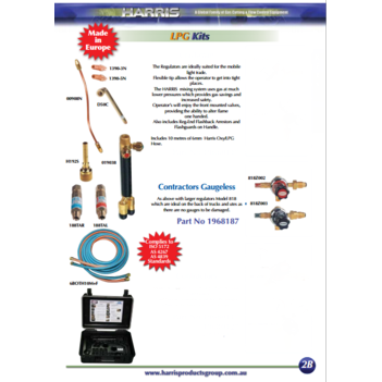 Contractor Gaugeless Oxy/LPG Kit With Model 818 Regulator Harris 