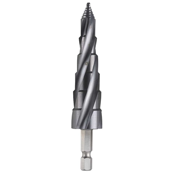 Step Tip Step Drill 10mm Deep Cut 9-19mm x 2mm HSS-Co5 (Cobalt) TiAIN Coated 1/4" Hex Shank Bordo 2612-MD3