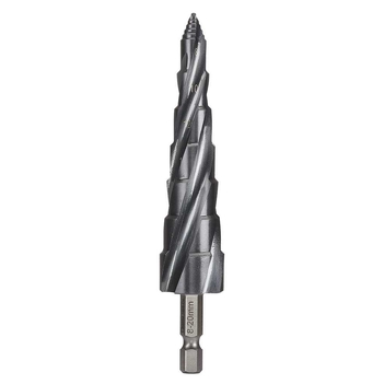 Step Tip Step Drill 10mm Deep Cut Tapping 4.2, 5, 6, 6.8, 8.5, 10.2, 12, 14mm HSS-Co5 (Cobalt) TiAIN Coated 1/4" Hex Shank Bordo 2612-MD5