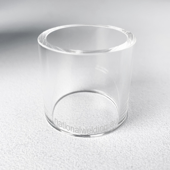 Short Pyrex Clear Cup F=32.0mm L=32.05mm Unimig 2P18GSLD