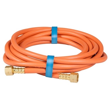 LPG Single Hose Set 10 Meters (5mm ID Orange) 5/8 Female LH Fittings 4-SLP10M
