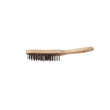 Timber Handle Inox Wire Brush 3 Row