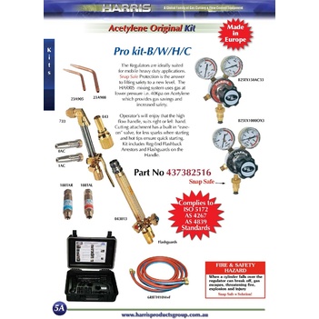 Harris Original Pro Oxy/Acet Kit with snap safe regulator