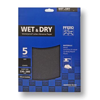 Abrasive Sheets Wet & Dry Silicon Carbide 230 x 280mm 80 Grit Pferd 45017862