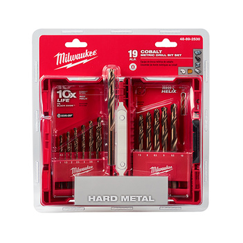 Cobalt Drill Bit 19 Piece set Red Helix Milwaukee 48892530