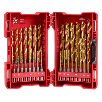 SHOCKWAVE™ Red Helix™ Titanium 29 Pieces Drill Bit Kit Milwaukee 48894862