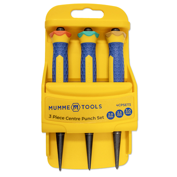 Centre Punch Set 3 Pieces 2mm, 2.5mm & 3mm Punches Mumme Tools 4CPSET3