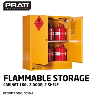 Flammable Storage Cabinet 160L 2 Door 2 Shelf 5530AS